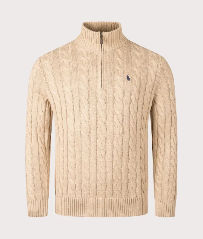Cable Knit Quarter-Zip Jumper sold by EQVVS
