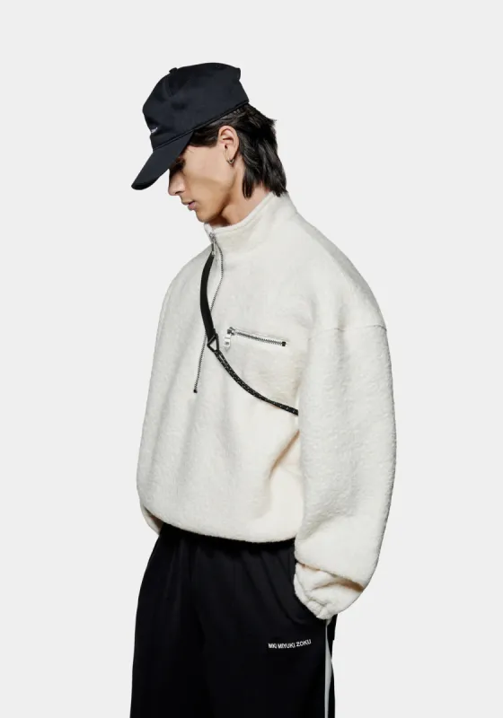 Oversized Fit Boucle Quarter Zip Jumper sold by EQVVS