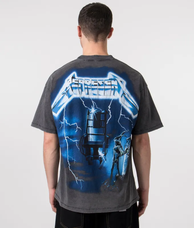 Oversized Fit Represent x Metallica Ride The Lightning T-Shirt made by EQVVS