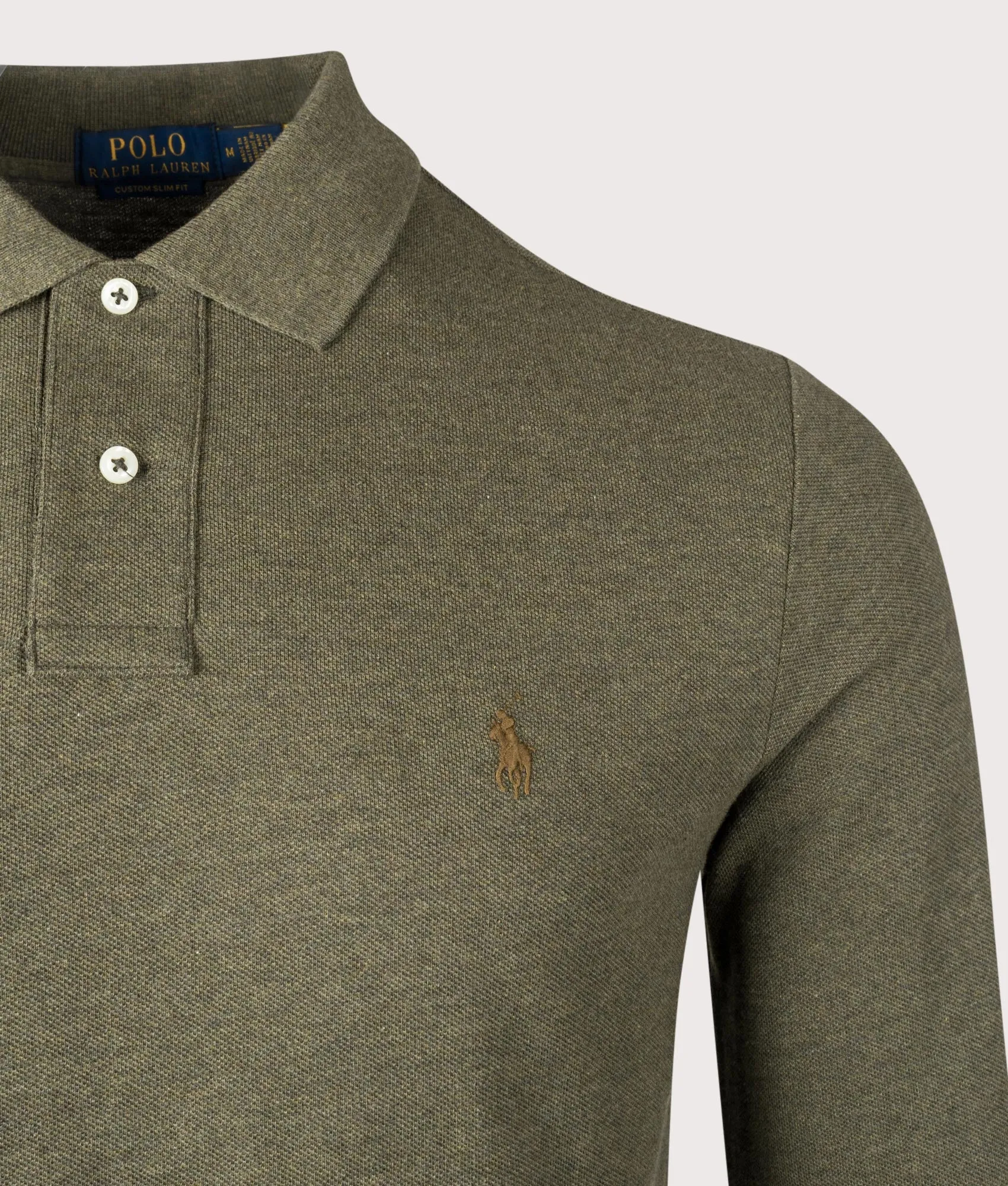 Custom Slim Fit Long Sleeve Polo Shirt sold by EQVVS product image thumbnail 2