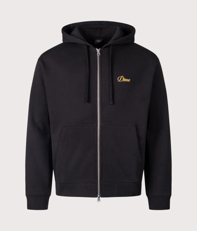 Cursive Small Logo Zip Through Hoodie sold by EQVVS