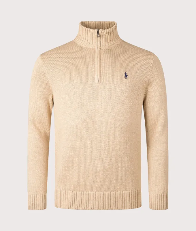 Mesh-Knit Cotton Quarter Zip Pullover sold by EQVVS