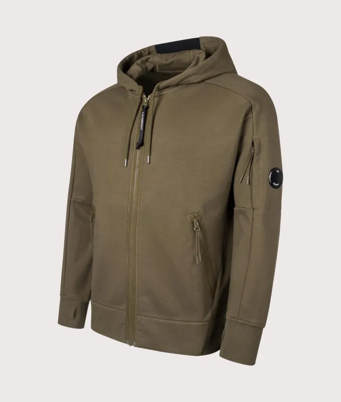 Diagonal Raised Zip Through Hoodie sold by EQVVS