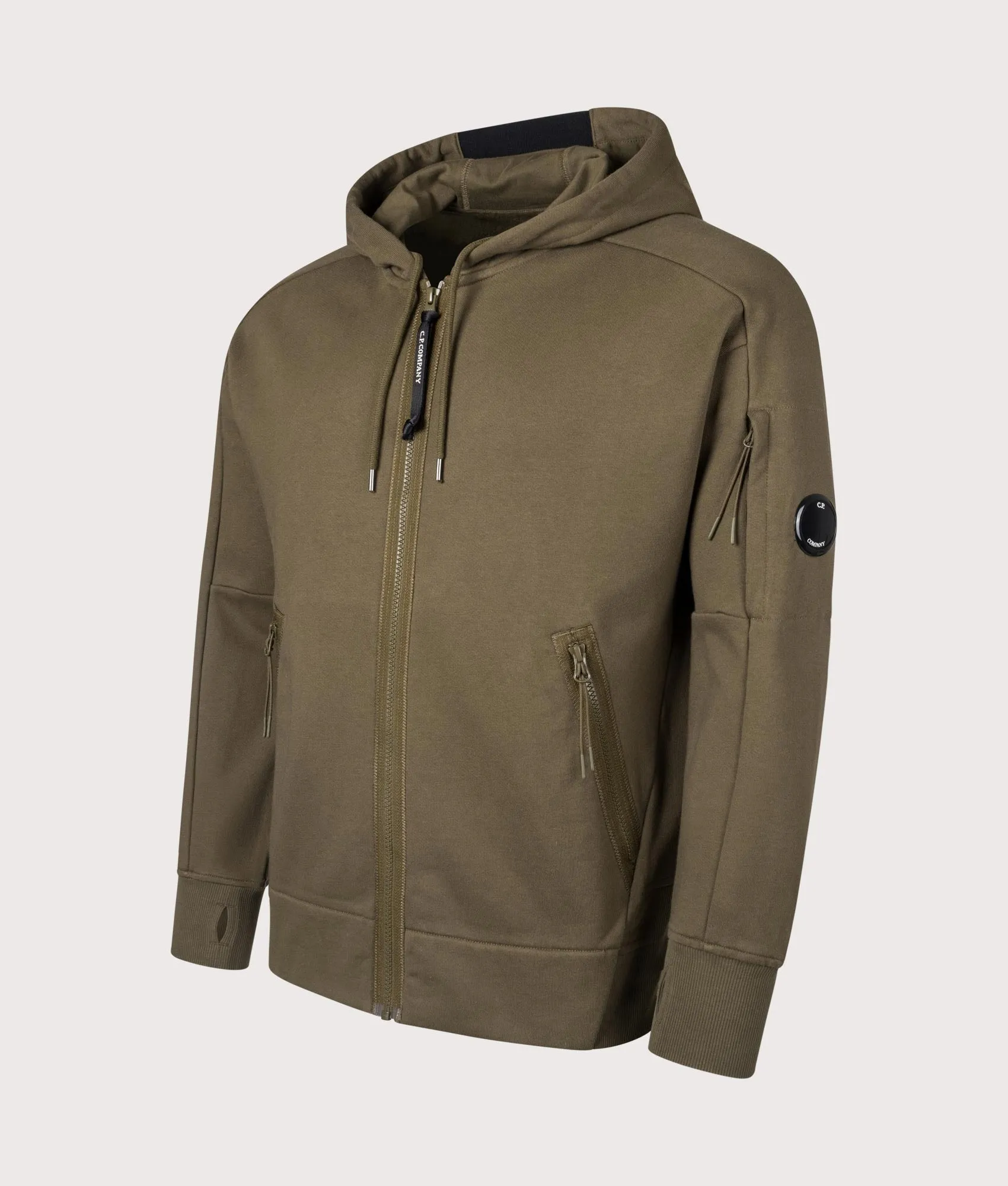 Diagonal Raised Zip Through Hoodie sold by EQVVS