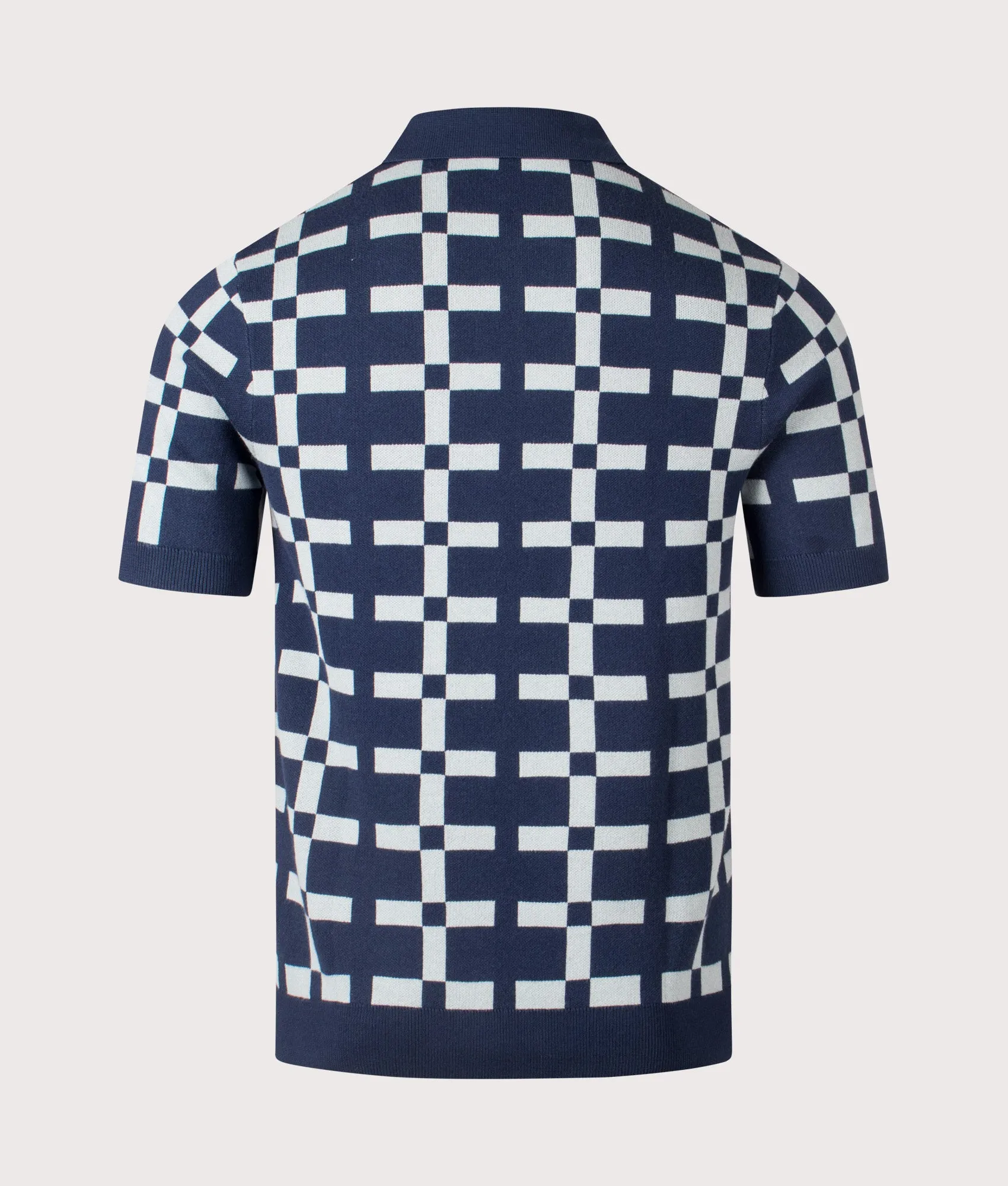 Geometric Jacquard Knit Polo Shirt sold by EQVVS product image thumbnail 3