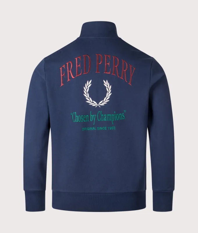 Embroidered Champion Quarter Zip Sweatshirt made by Fred Perry