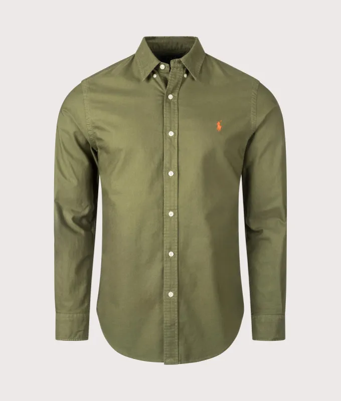Slim Fit Garment-Dyed Oxford Shirt made by Polo by Ralph Lauren