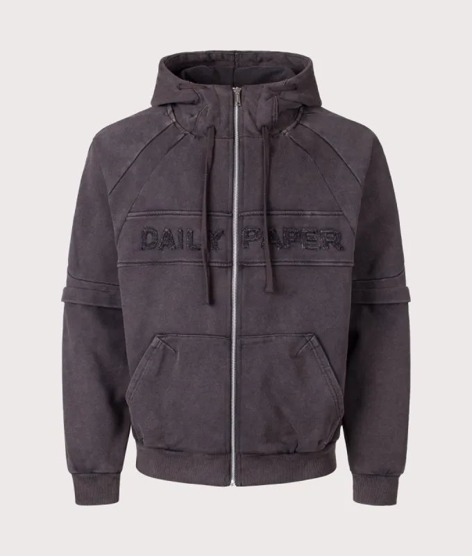 Garment Wash Zip-Through Hoodie sold by EQVVS