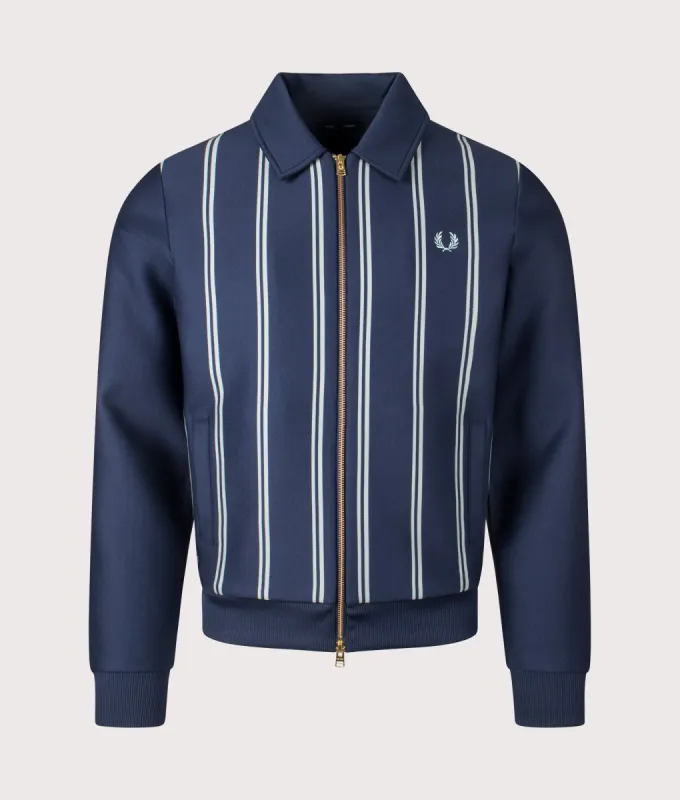 Striped Collared Track Top sold by EQVVS