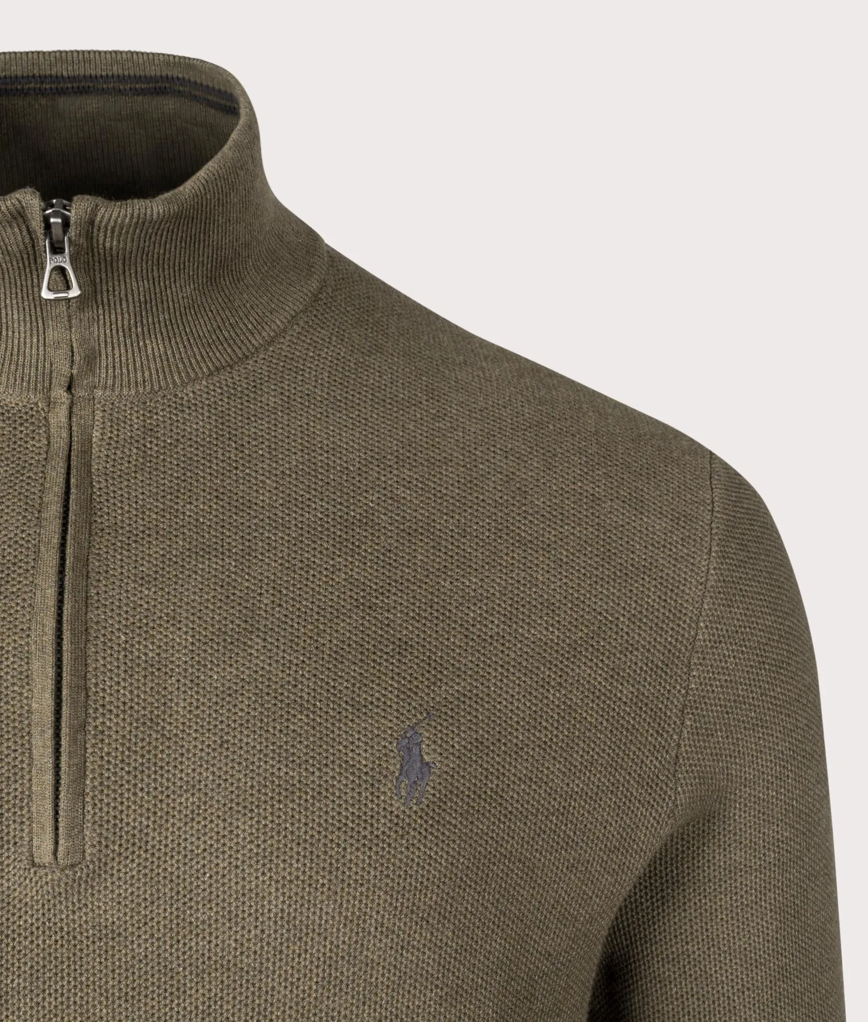 Quarter Zip Contrast Logo Knit Jumper sold by EQVVS product image thumbnail 2