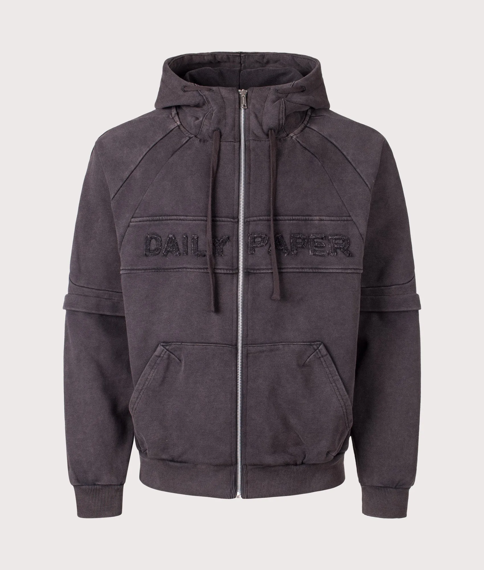 Garment Wash Zip-Through Hoodie sold by EQVVS