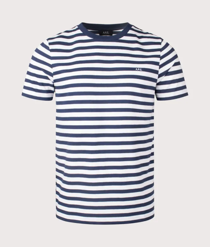 Relaxed Fit APC Embroidered Striped T-Shirt sold by EQVVS