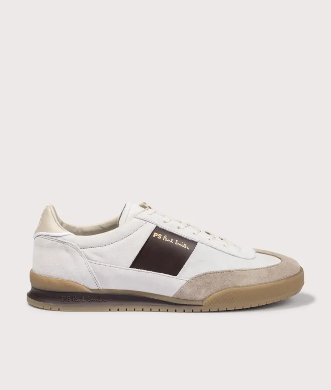 Dover White Brown Side Panel Trainers made by EQVVS