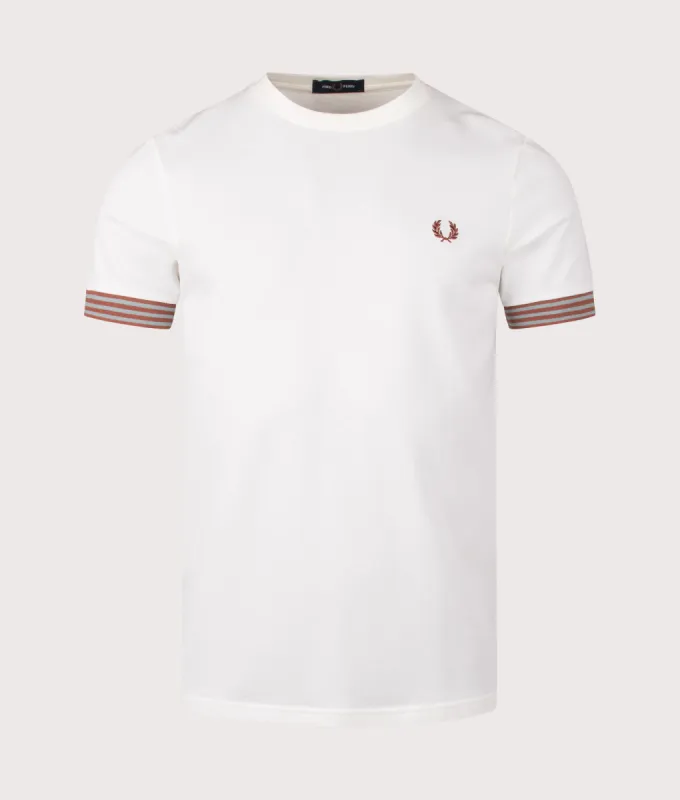 Striped Cuff T-Shirt made by Fred Perry