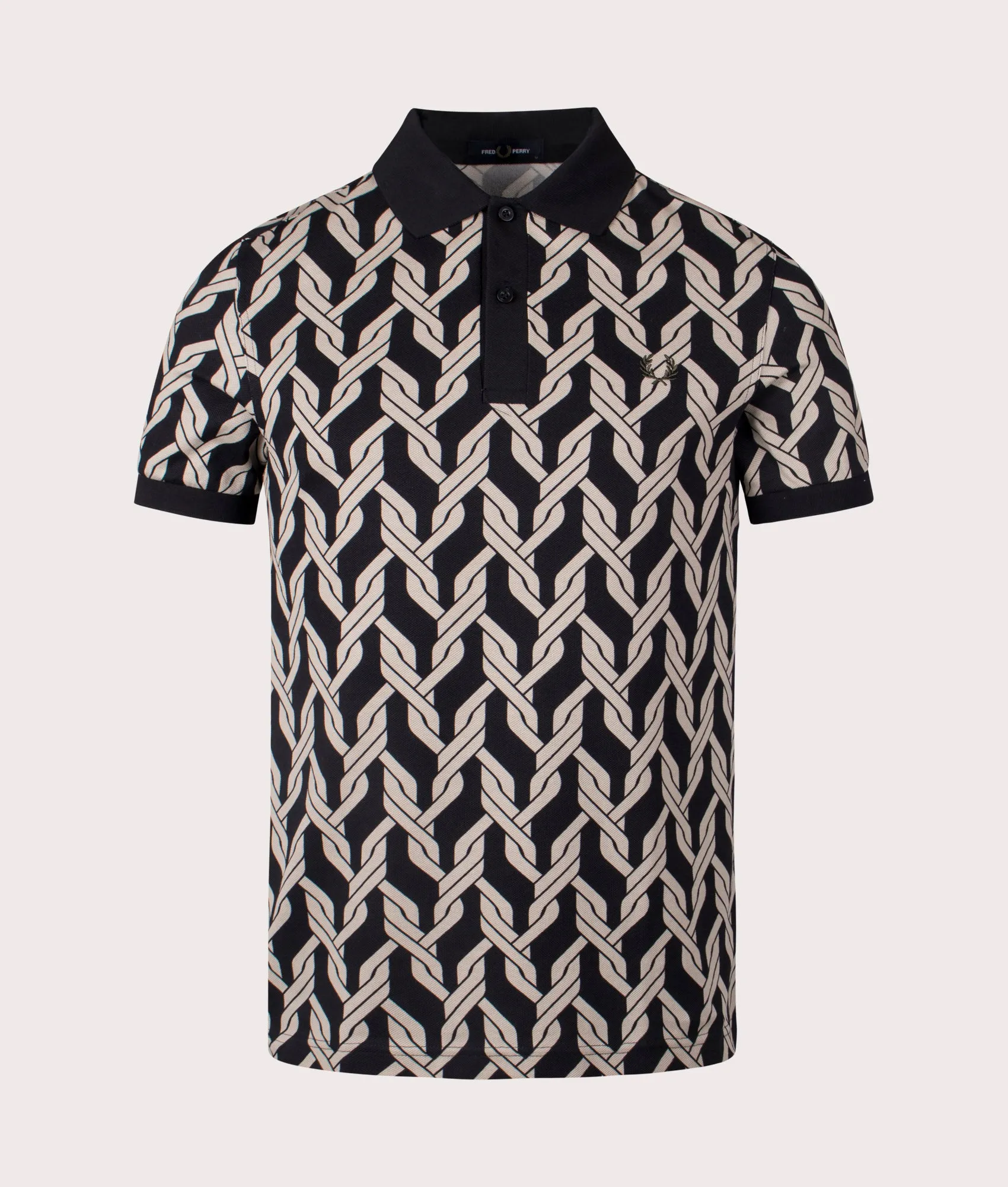 Cable Knit Print Polo Shirt sold by EQVVS