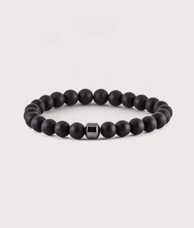 Onyx Beaded Stretch Bracelet sold by EQVVS