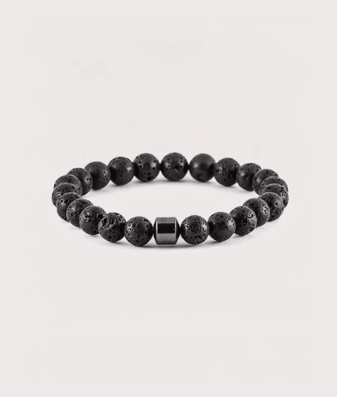 Lava Stone Beaded Stretch Bracelet sold by EQVVS