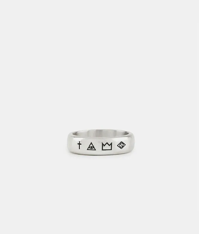 Silver 4 Symbols Ring sold by EQVVS