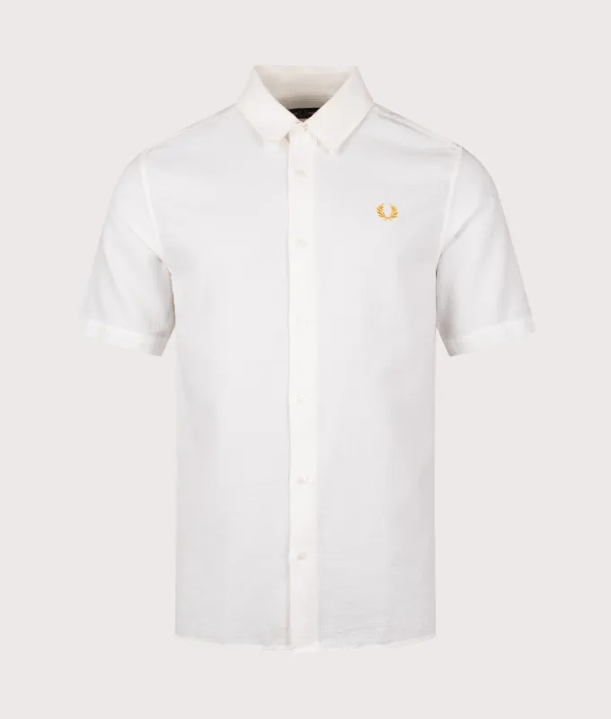 Textured Short Sleeve Seersucker Shirt sold by EQVVS