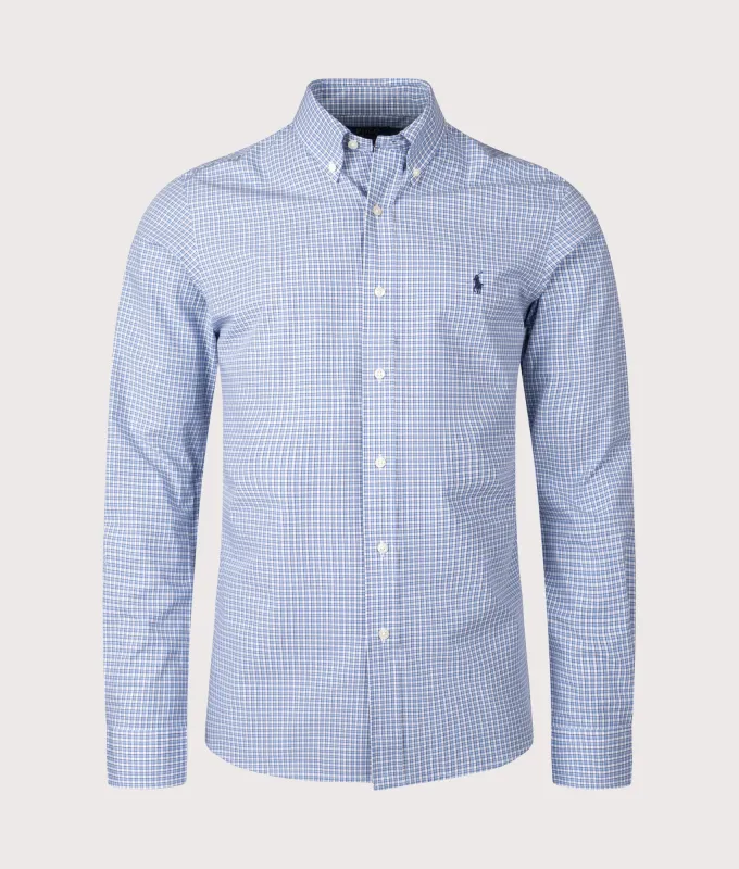Custom Fit Checked Stretch Poplin Shirt made by Polo by Ralph Lauren