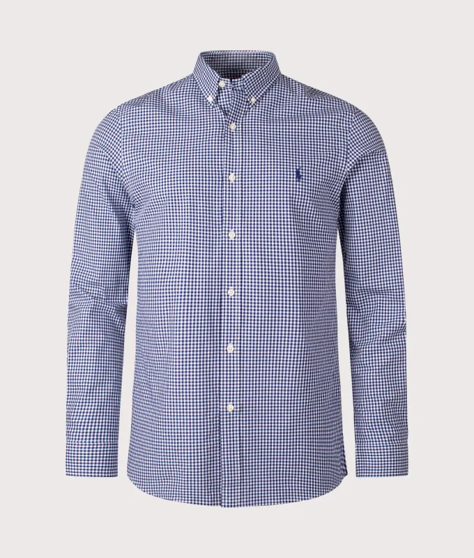 Slim Fit Gingham Stretch Poplin Shirt sold by EQVVS