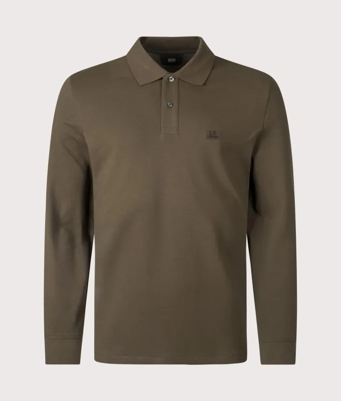 Stretch Piqué Long Sleeve Polo Shirt made by EQVVS