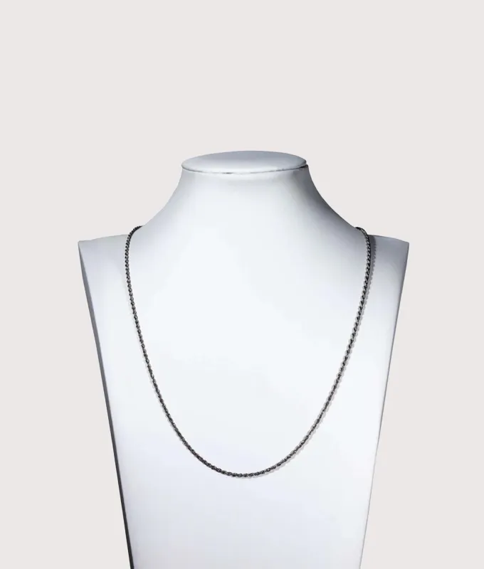 Silver Stainless Steel Twist Rope Chain 22" sold by EQVVS