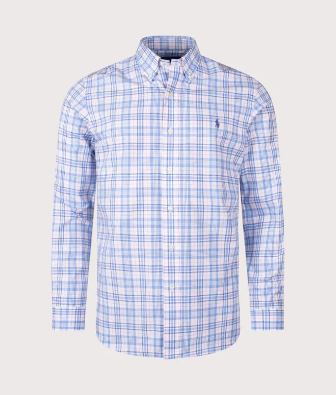 Custom Fit Checked Stretch Poplin Shirt made by Polo by Ralph Lauren