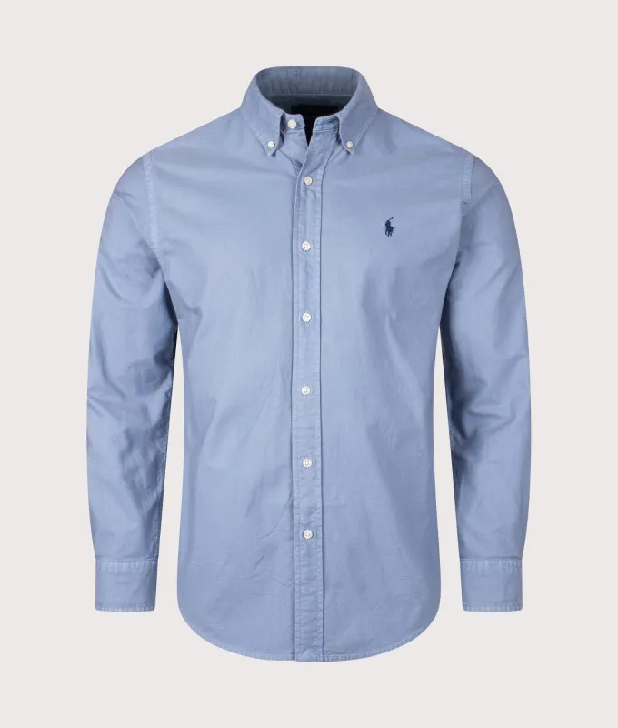 Custom Fit Garment-Dyed Oxford Shirt sold by EQVVS