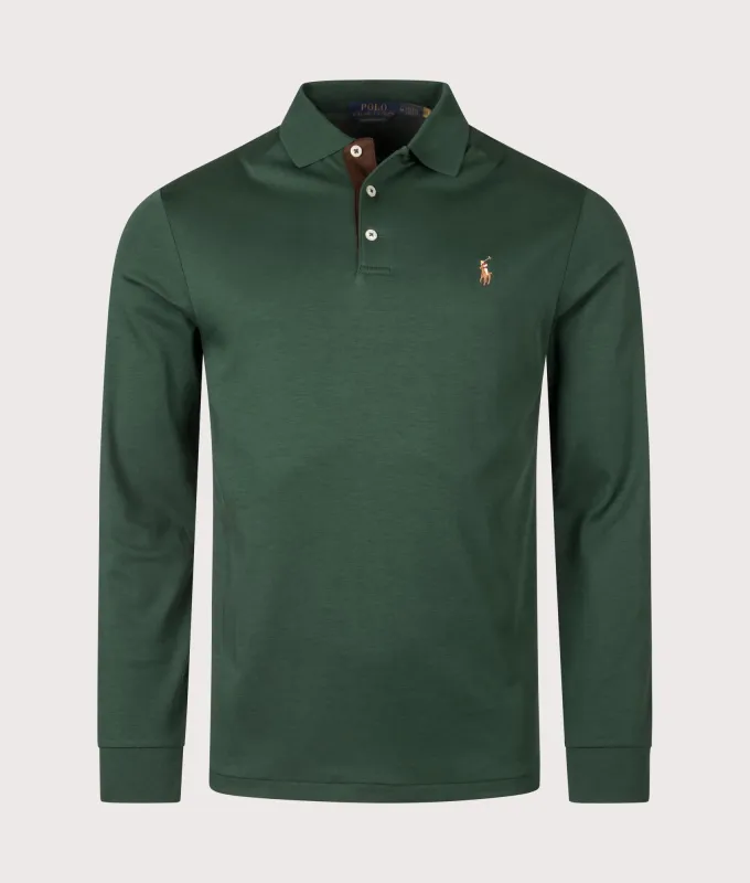 Custom Slim Fit Long Sleeve Soft Cotton Polo Shirt sold by EQVVS