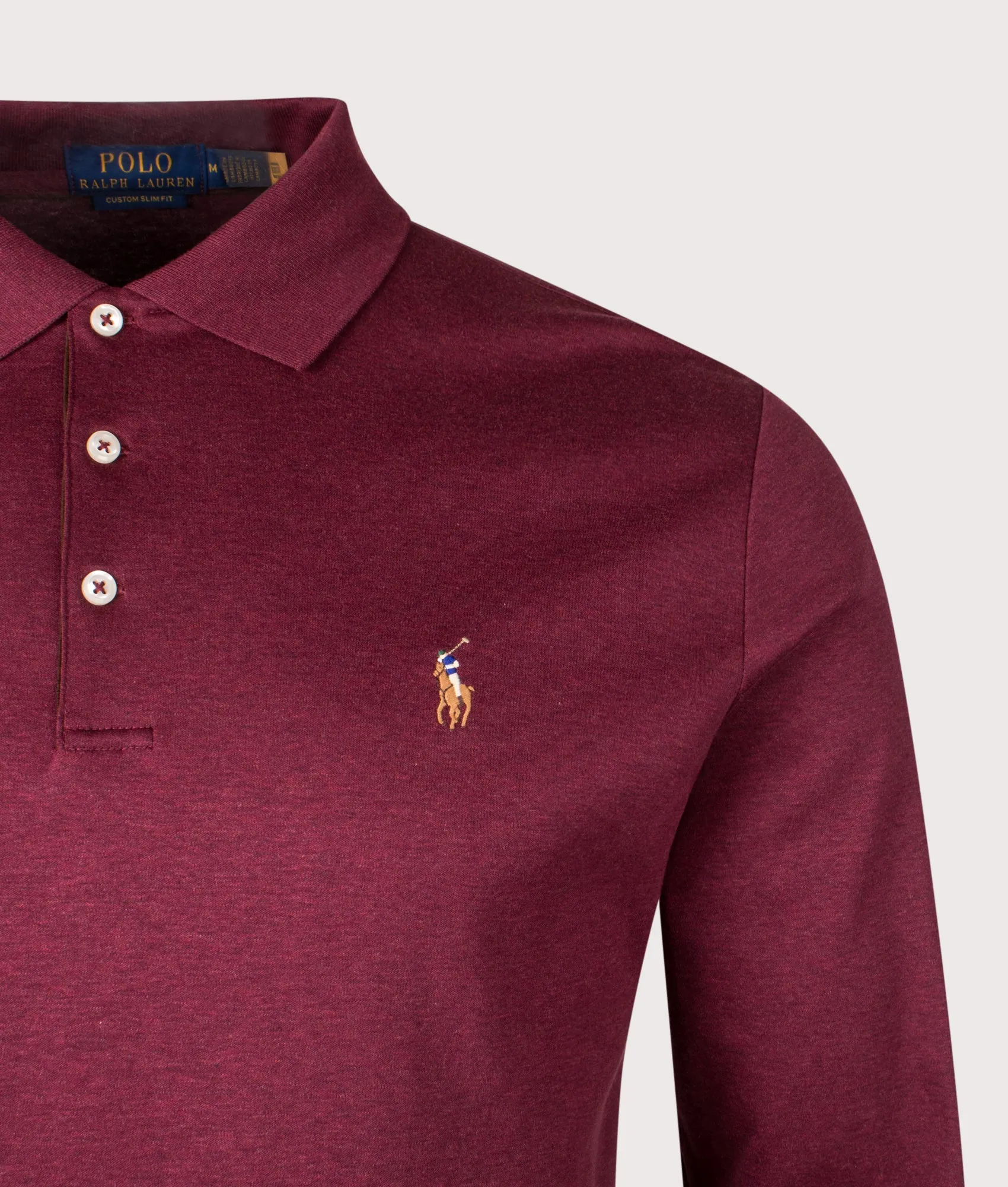 Custom Slim Fit Long Sleeve Soft Cotton Polo Shirt sold by EQVVS product image thumbnail 2