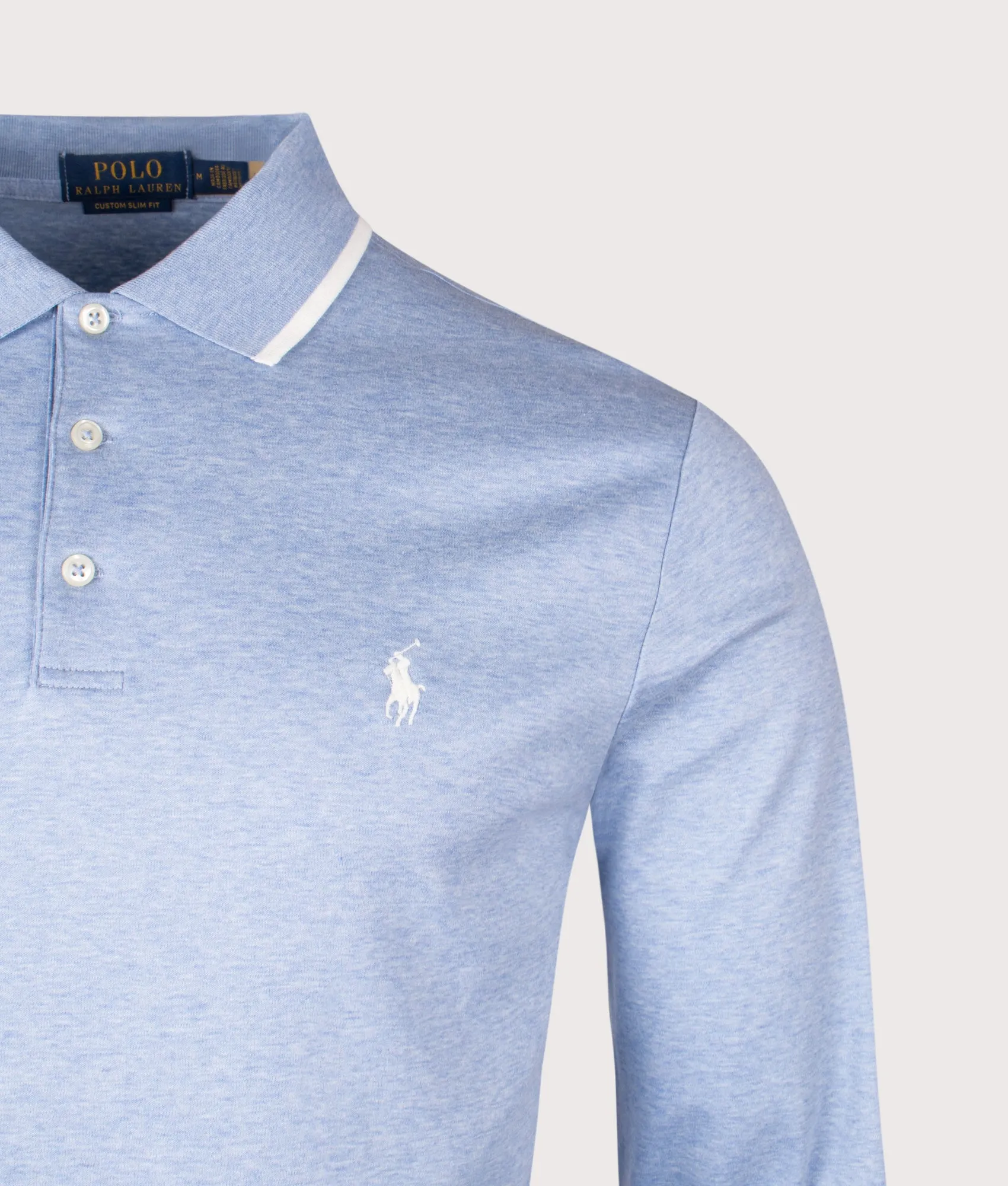 Custom Slim Fit Long Sleeve Polo Shirt sold by EQVVS product image thumbnail 2