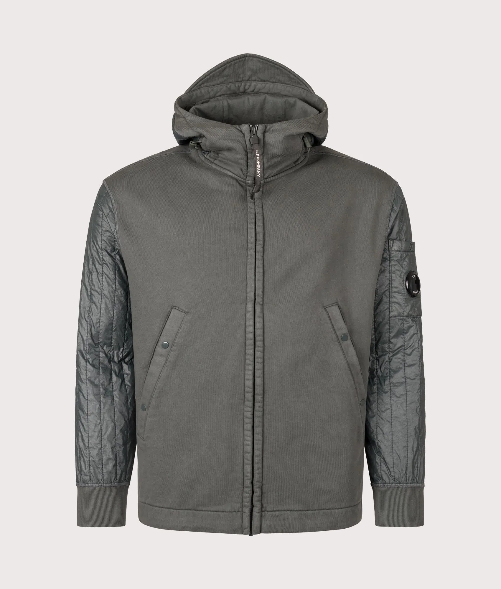 Diagonal Raised Fleece Full Zip Hooded Sweatshirt sold by EQVVS product image thumbnail 2