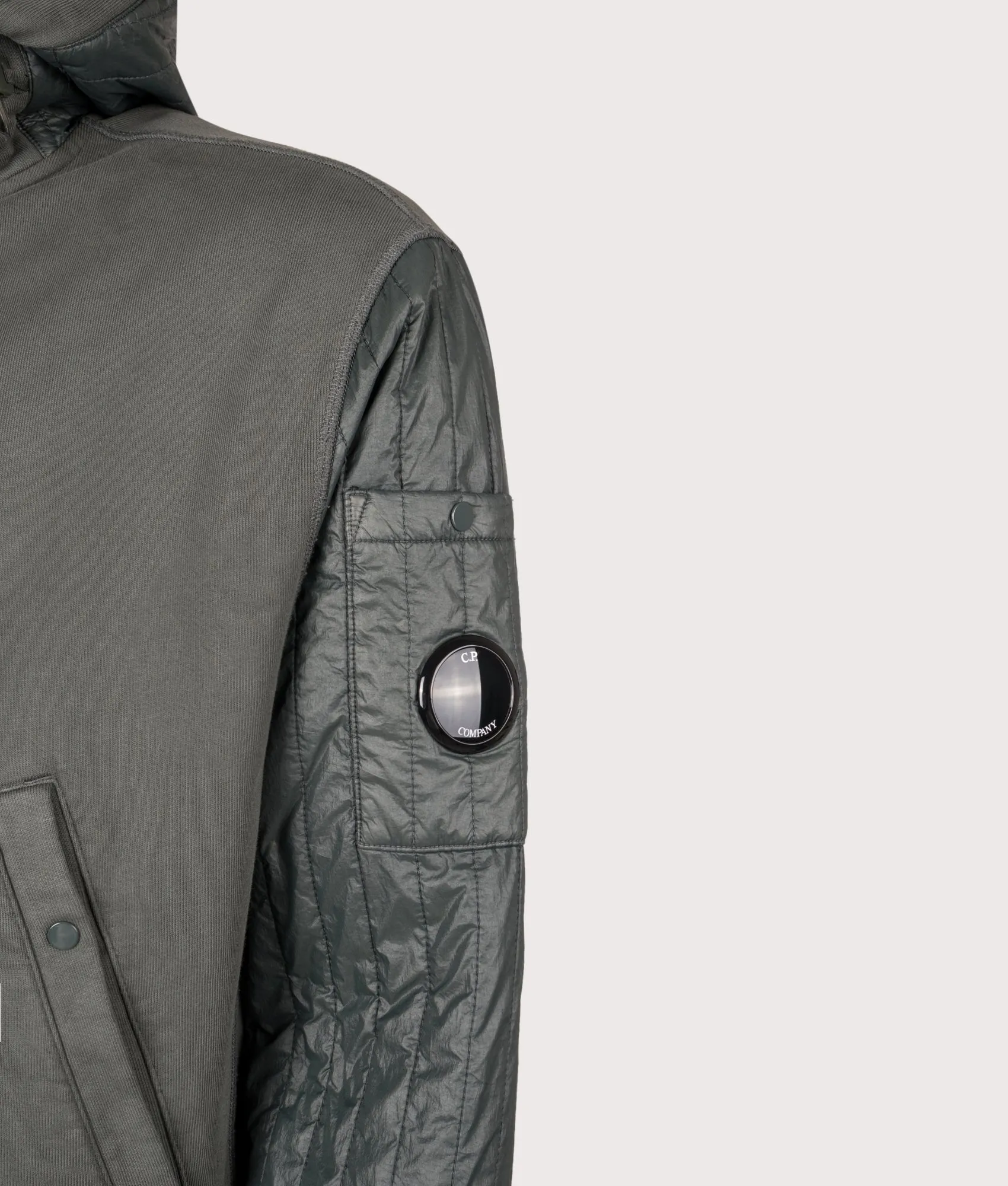 Diagonal Raised Fleece Full Zip Hooded Sweatshirt sold by EQVVS product image thumbnail 3