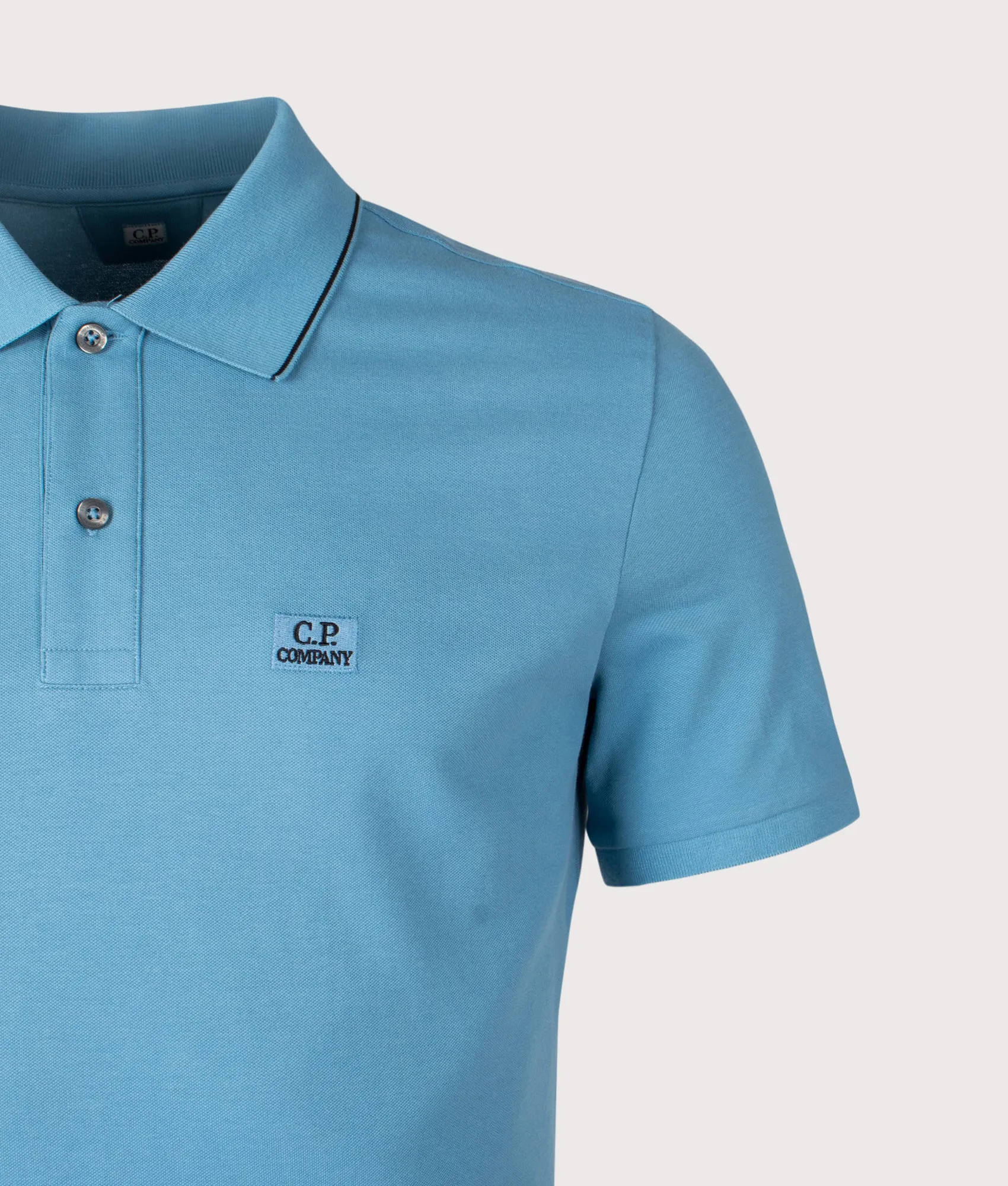 Stretch Piqué Short Sleeve Striped Collar Polo Shirt sold by EQVVS product image thumbnail 2