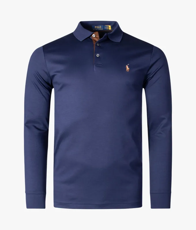 Custom Slim Fit Long Sleeve Soft Cotton Polo Shirt sold by EQVVS