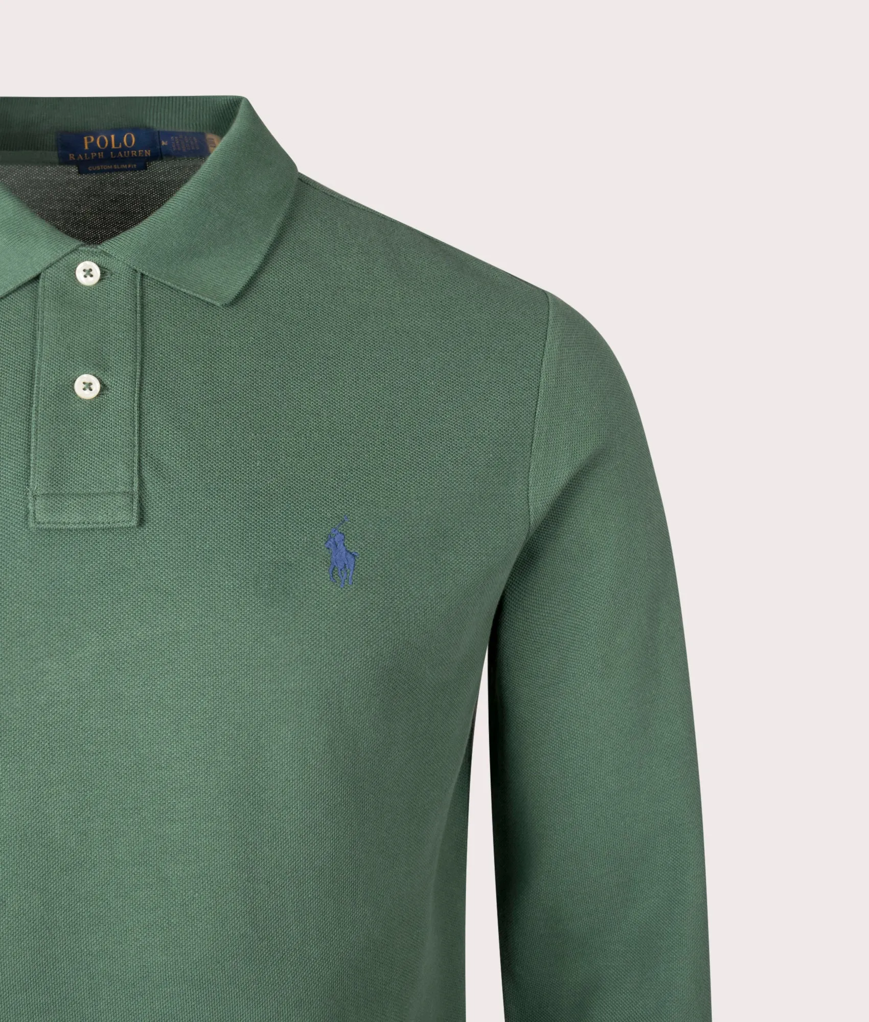 Custom Slim Fit Long Sleeve Polo Shirt sold by EQVVS product image thumbnail 2