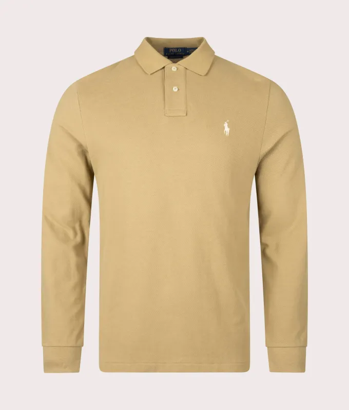 Custom Slim Fit Long Sleeve Polo Shirt sold by EQVVS