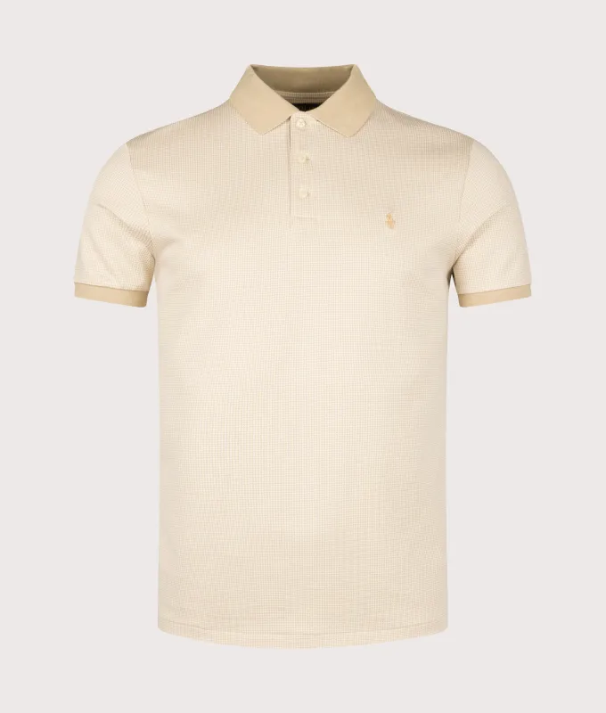 Custom Slim Fit Houndstooth Polo Shirt sold by EQVVS