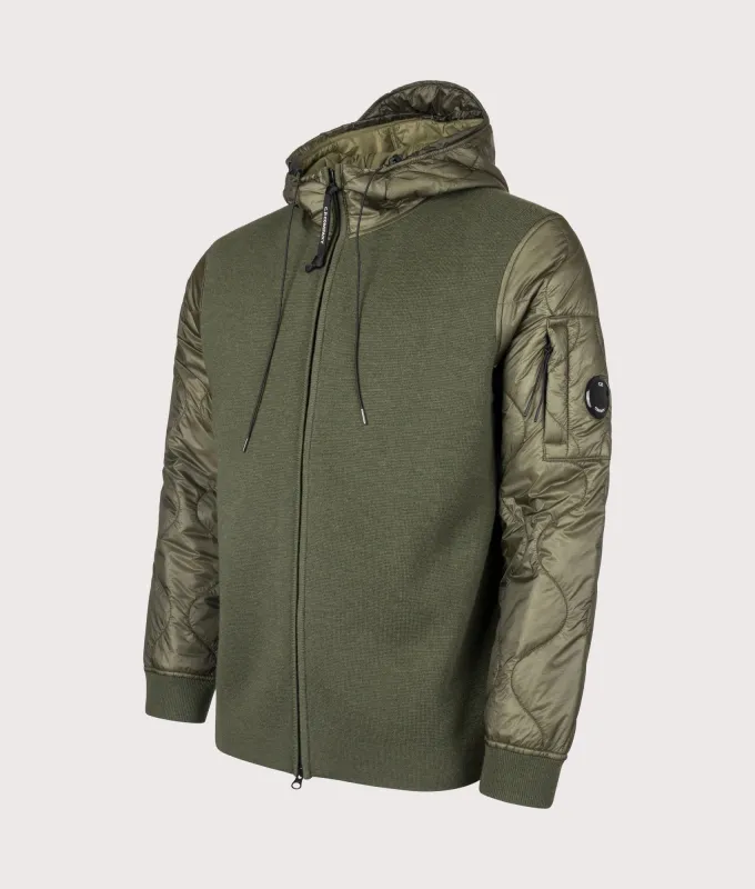 Extrafine Merino Wool Mixed Hooded Zip D.D. Shell Sweater made by C.P. Company