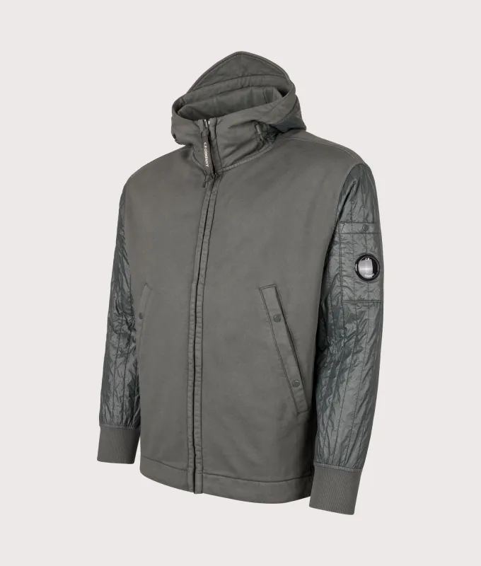 Diagonal Raised Fleece Full Zip Hooded Sweatshirt sold by EQVVS