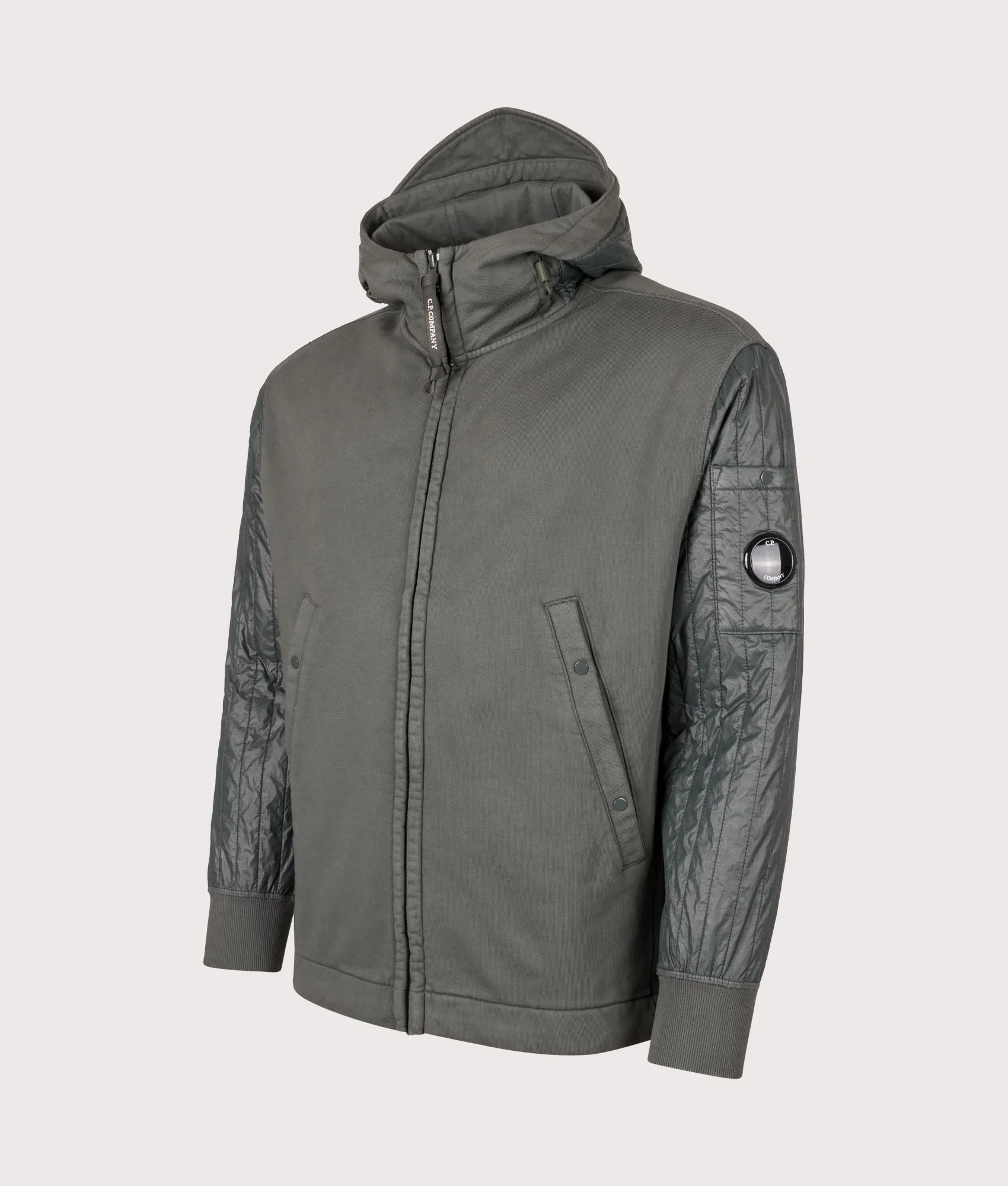 Diagonal Raised Fleece Full Zip Hooded Sweatshirt sold by EQVVS