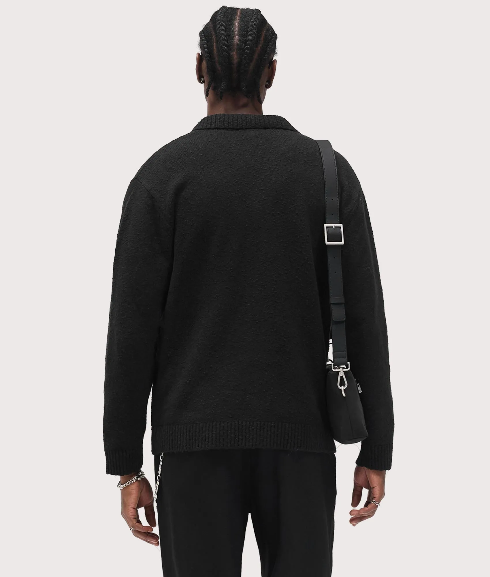 Relaxed Fit Long Sleeve Ribbed Polo Collar Knit sold by EQVVS product image thumbnail 3