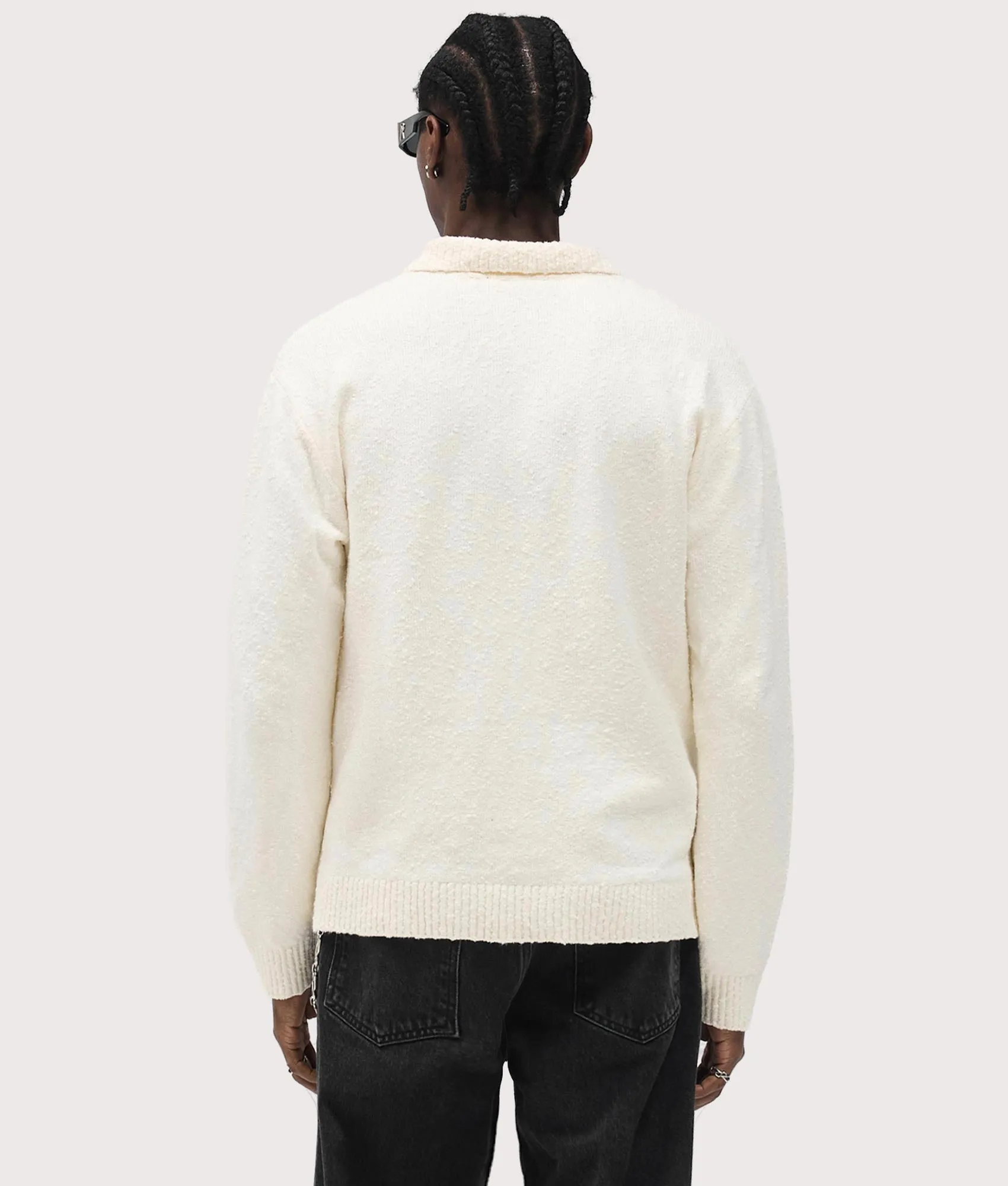 Relaxed Fit Long Sleeve Ribbed Polo Collar Knit sold by EQVVS product image thumbnail 3