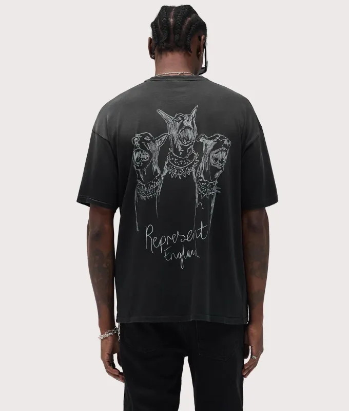 Relaxed Fit Hand Drawn Thoroughbred Dogs T-Shirt made by EQVVS