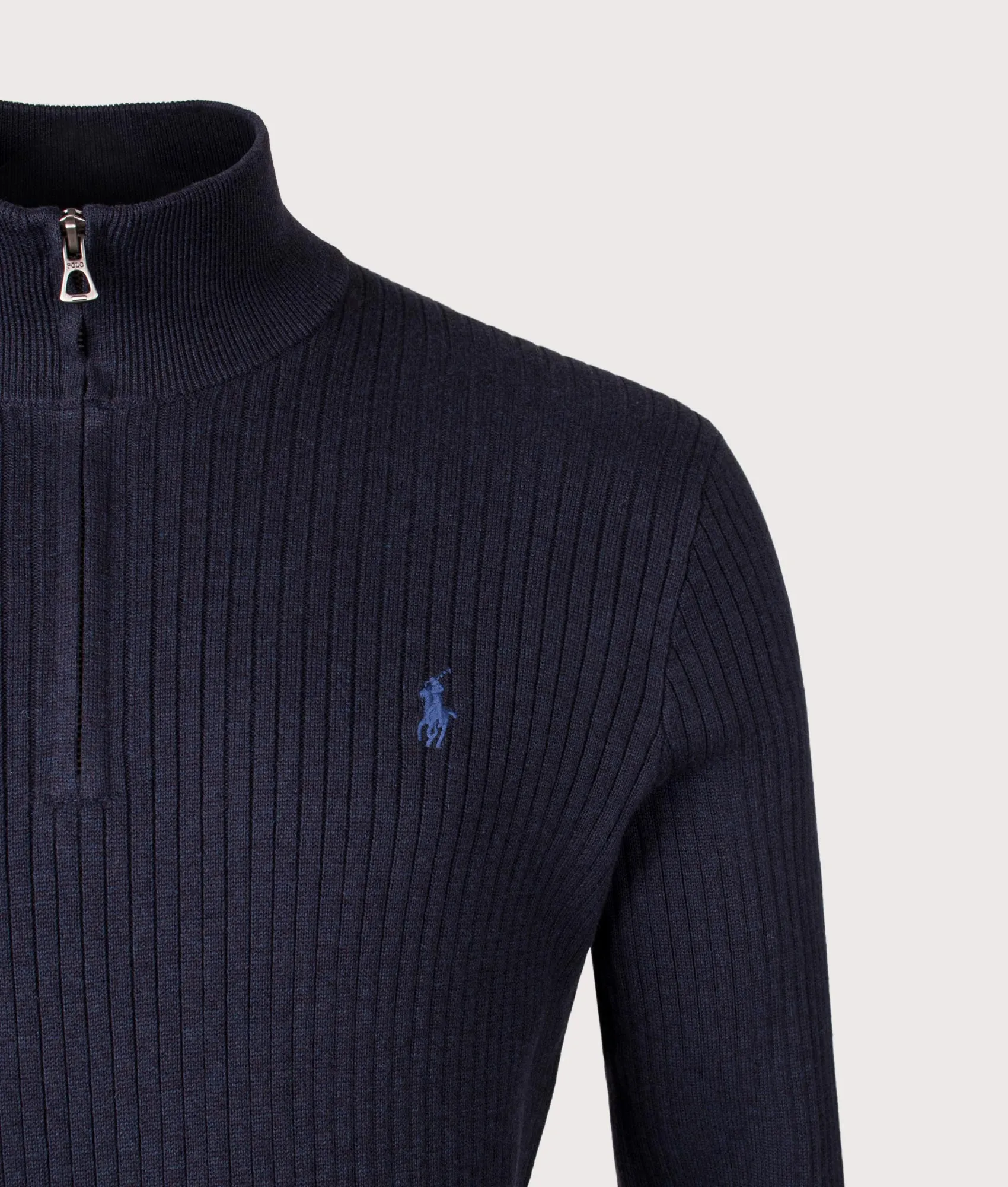Rib Knit Cotton Quarter Zip Sweatshirt sold by EQVVS product image thumbnail 2