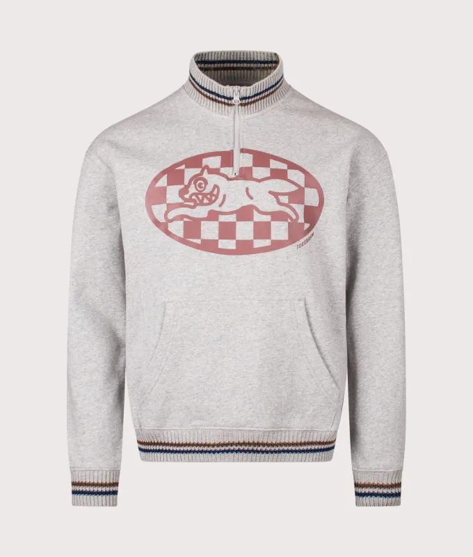 Checker Running Dog Quarter Zip Sweatshirt made by Billionaire Boys Club