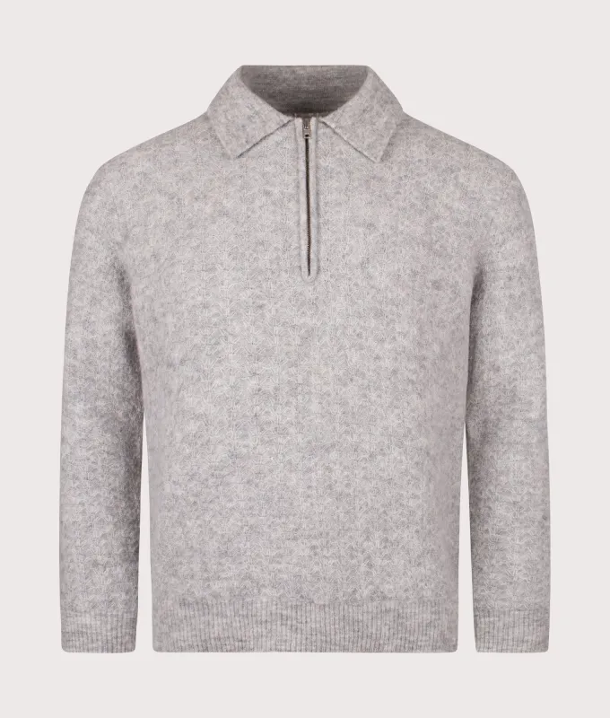 Relaxed Fit Alfie Quarter Zip Polo Sweatshirt sold by EQVVS