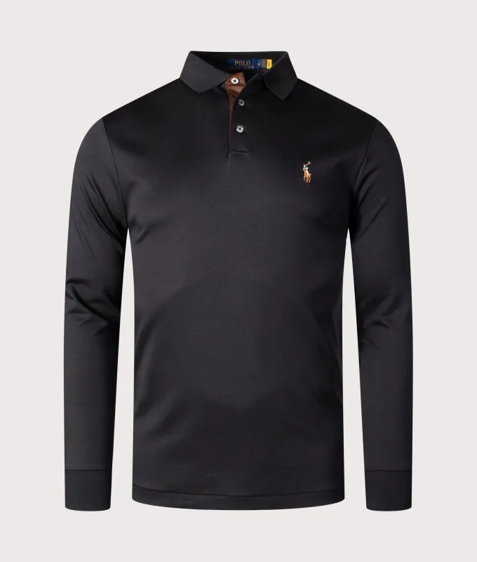 Custom Slim Fit Long Sleeve Soft Cotton Polo Shirt sold by EQVVS