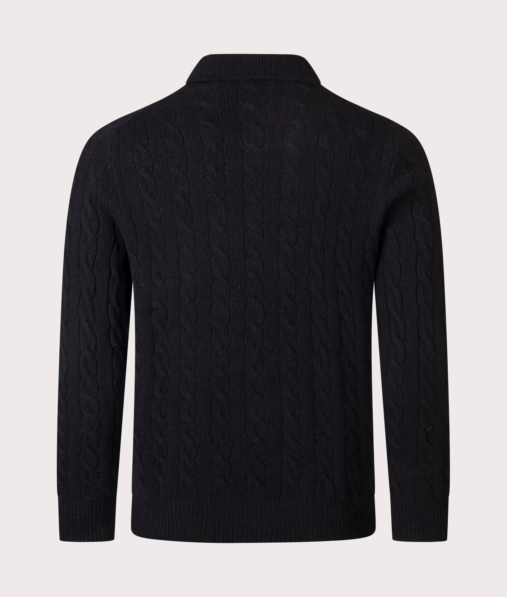 Cable Knit Cashmere Polo Neck Jumper sold by EQVVS product image thumbnail 3